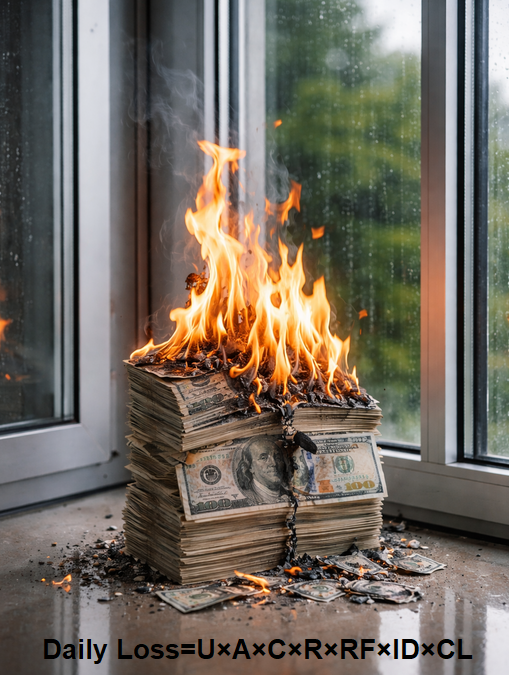 FÓRMULA PARA ESTIMAR LAS PÉRDIDAS DIARIAS CAUSADAS POR RECHAZOS DE CALIDAD EN LA FABRICACIÓN DE DOBLE ACRISTALAMIENTO & GLASS INSPECTOR