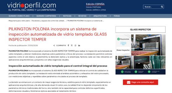 Glass Inspector Temper & Vidrio Perfil